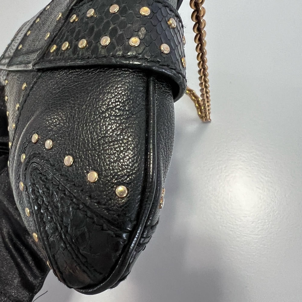 Gucci Black Python Horsebit Chain bag, large size - Picture 4 of 9